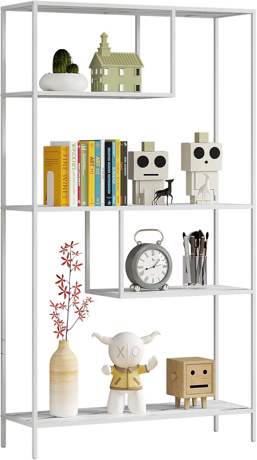 Brown 3-Tier Metal Bookshelf Storage Organizer P2496