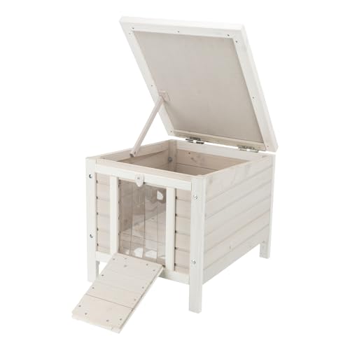 Gray Fir Wood Outdoor Cat House with Raised Floor U705