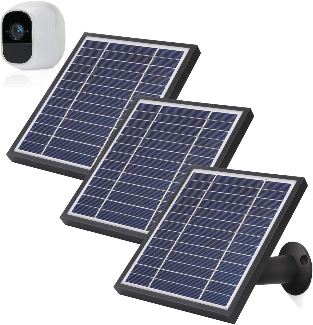 3 Pack Solar Panels with Power Cord and Adjustable Mount D24139