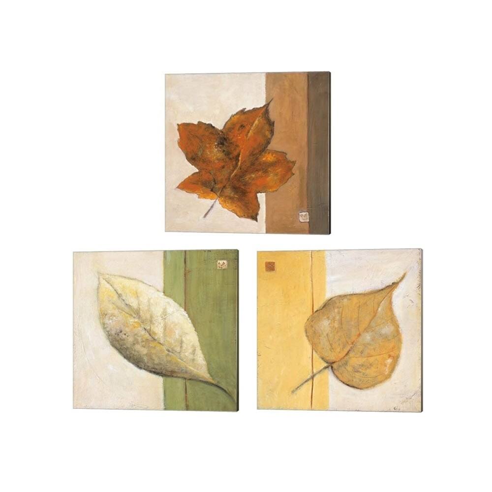 Leaf Impression 3 Piece Canvas Art Set Each 14W x 14H J693915