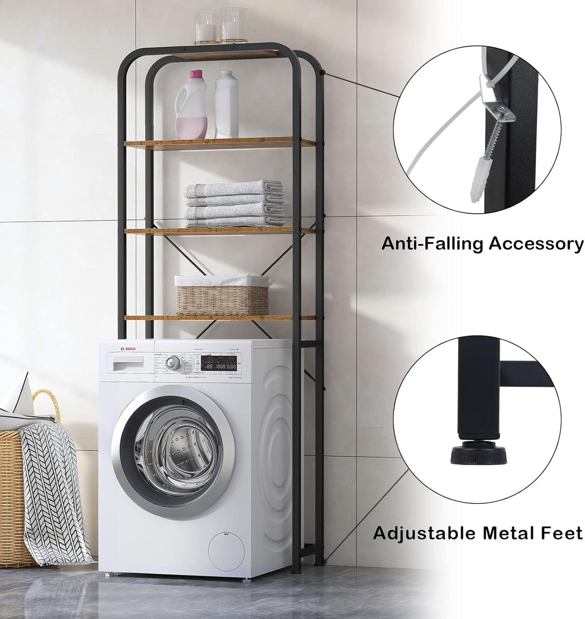 4-Tier Over The Toilet Storage Rack Brown J160137
