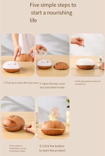 Wood Grain 200ML Essential Oil Diffuser with USB-C Power Cable J4225
