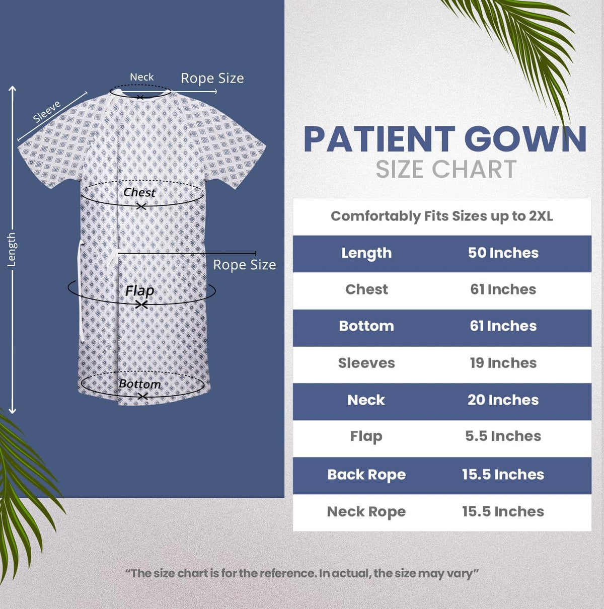6 Pack Unisex Hospital Gowns with Back Tie L822