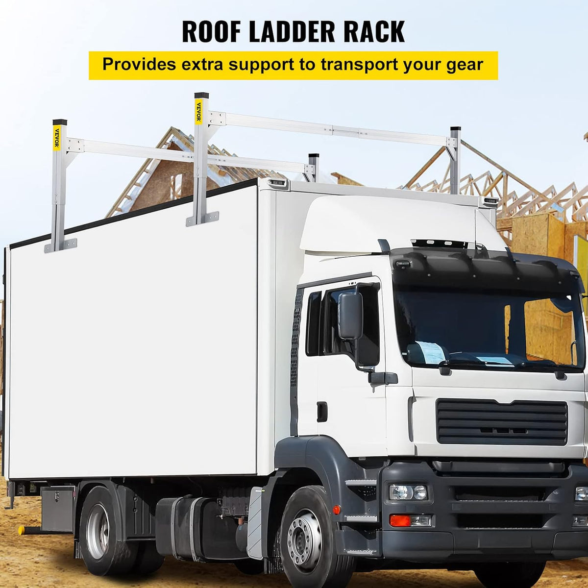 Silver Aluminum Adjustable Roof Ladder Rack with 330 LBS Capacity V577270