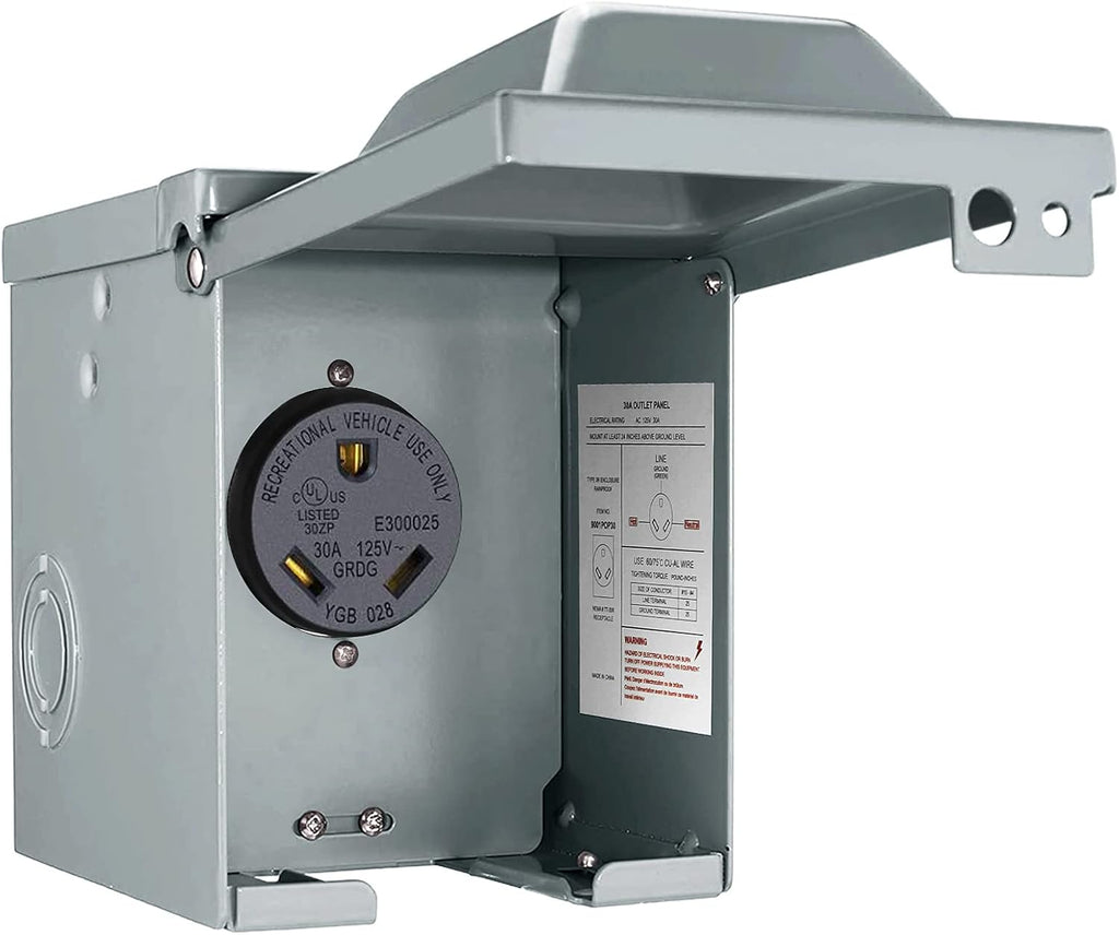 50 Amp 125/250 Volt NEMA 14-50R Weatherproof RV Power Outlet Box L4459