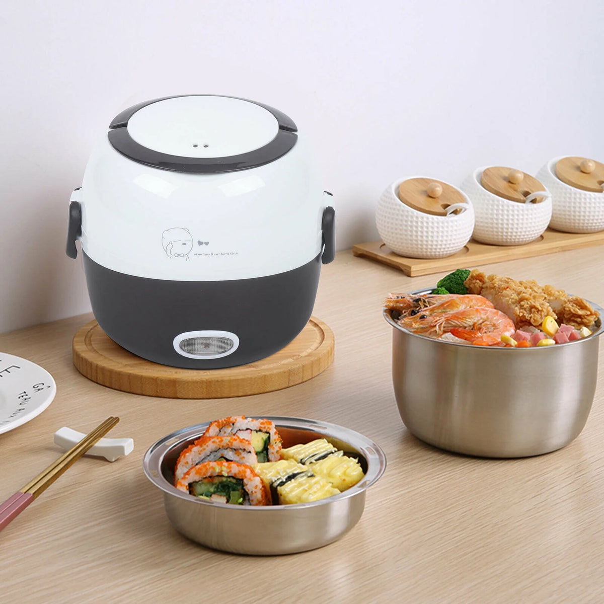 1.3L 2 Layers Electric Rice Cooker Stainless Steel B577