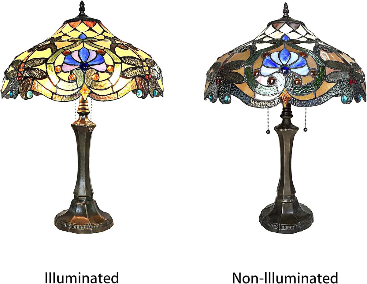 2 Light Dragonfly Table Lamp 17" Shade H9206