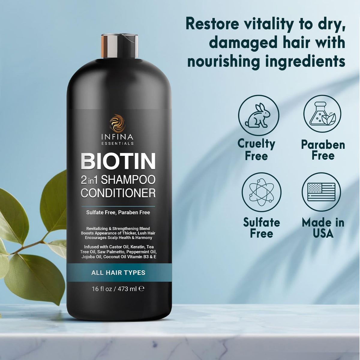 2 in 1 Shampoo and Conditioner 16 fl oz V962867
