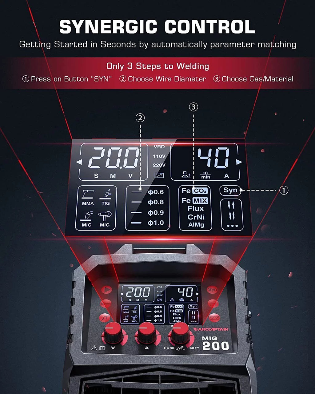 200Amp 110V/200V 6 in 1 Multi Process Welding Machine I981
