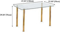 Black Rectangular Glass Dining Table with Metal Frame A223823