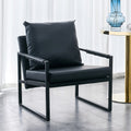 Black PU Leather Accent Armchair with Metal Frame G11580