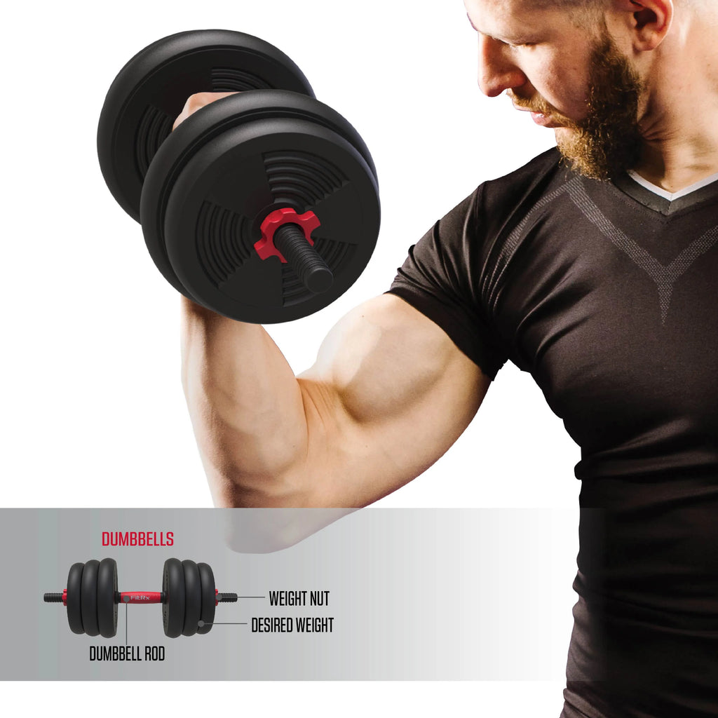60 lbs Adjustable Dumbbell Barbell and Kettlebell Weight Set R4791