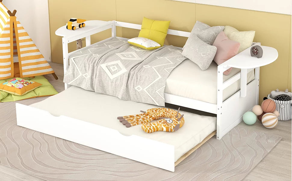 White Pine Wood Twin Size Daybed with Trundle E232971