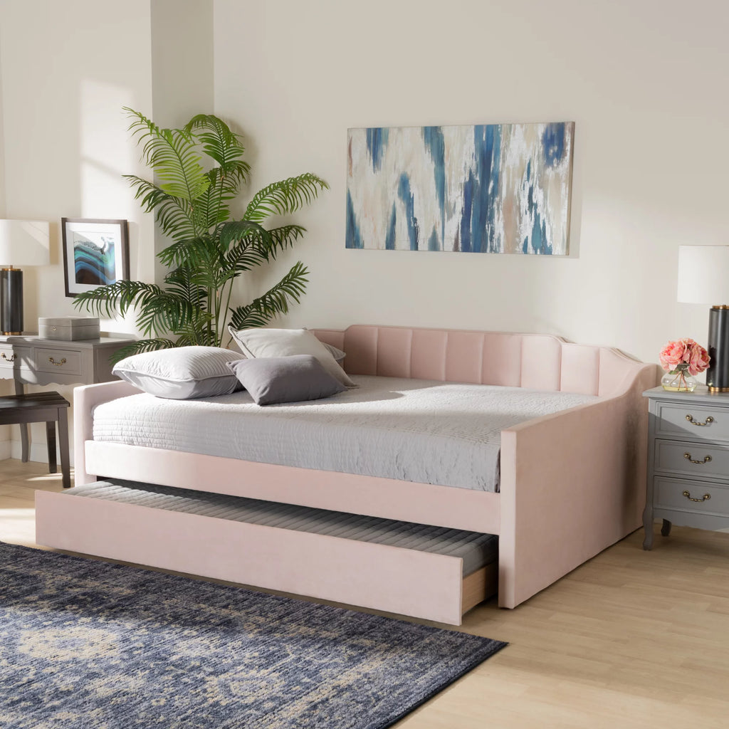 Pink Queen Daybed with Trundle W364
