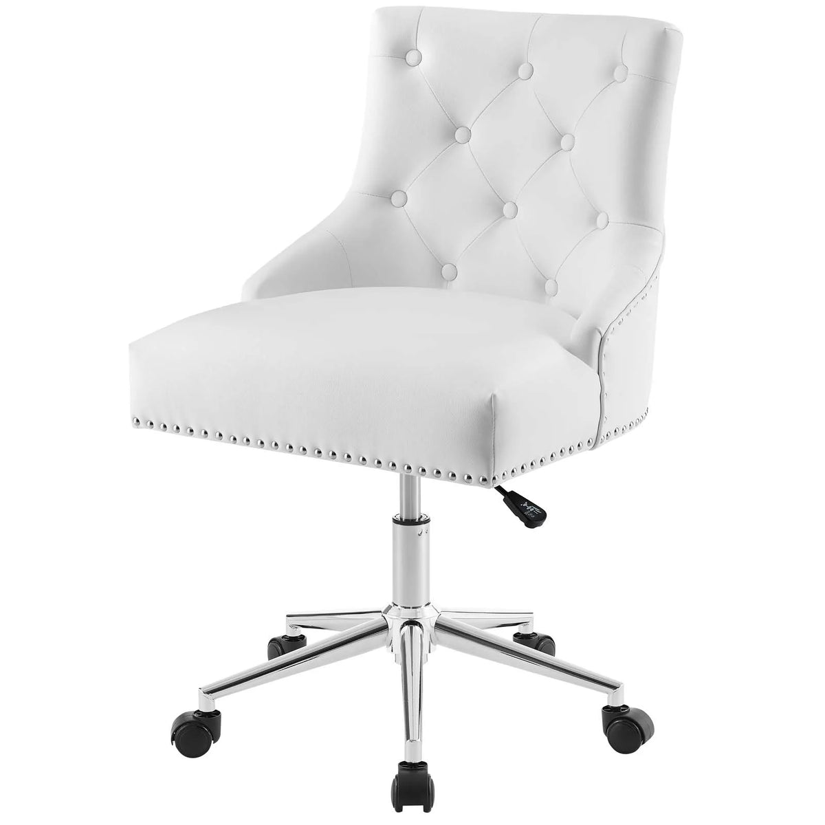 White Faux Vinyl Leather Aluminum Office Chair Z864323