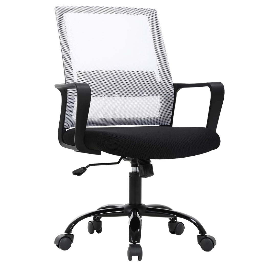 White Mesh Office Chair with Lumbar Support G153