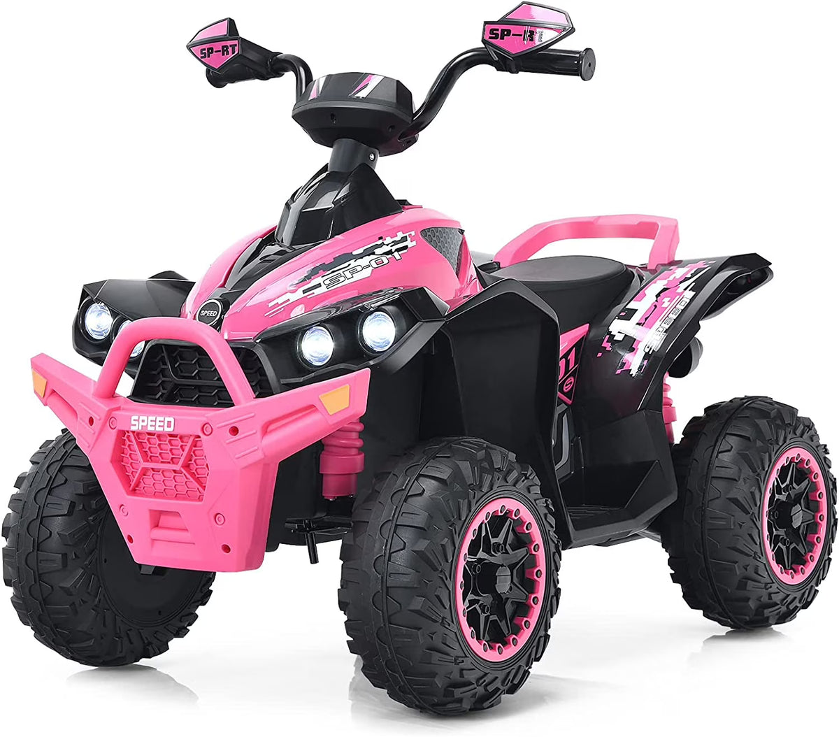 12V 4 Wheeler Quad Toy Ride On ATV with LED Lights (Coral) P8722