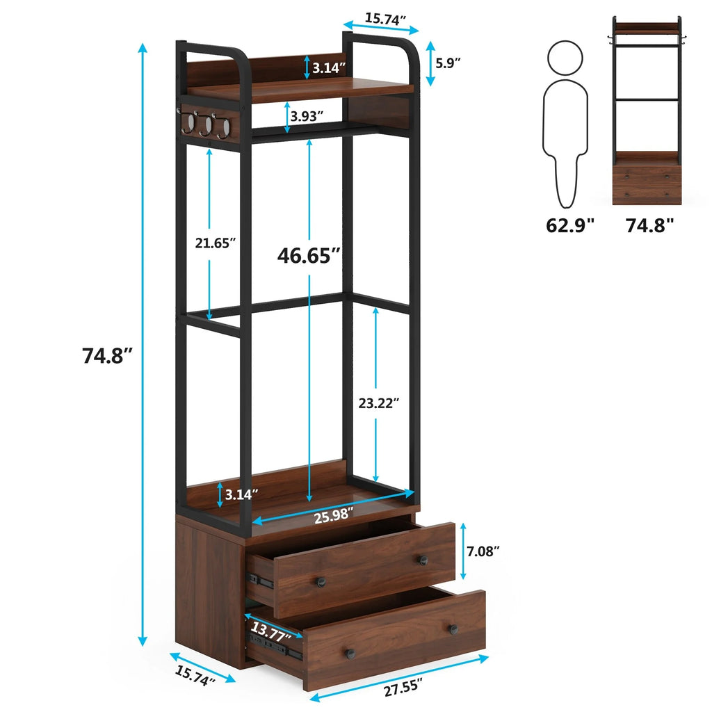 Freestanding Closet Organizer with Drawers and Shelves L24007