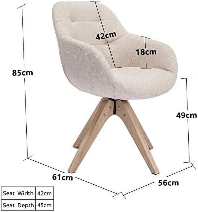 Light Grey Fabric Swivel Armchair with Black Oak Wood Legs K171843