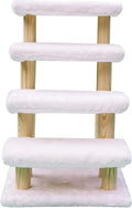 Wooden Pet Stairs 4-Step with Detachable Carpet White Pack of 2 V2122