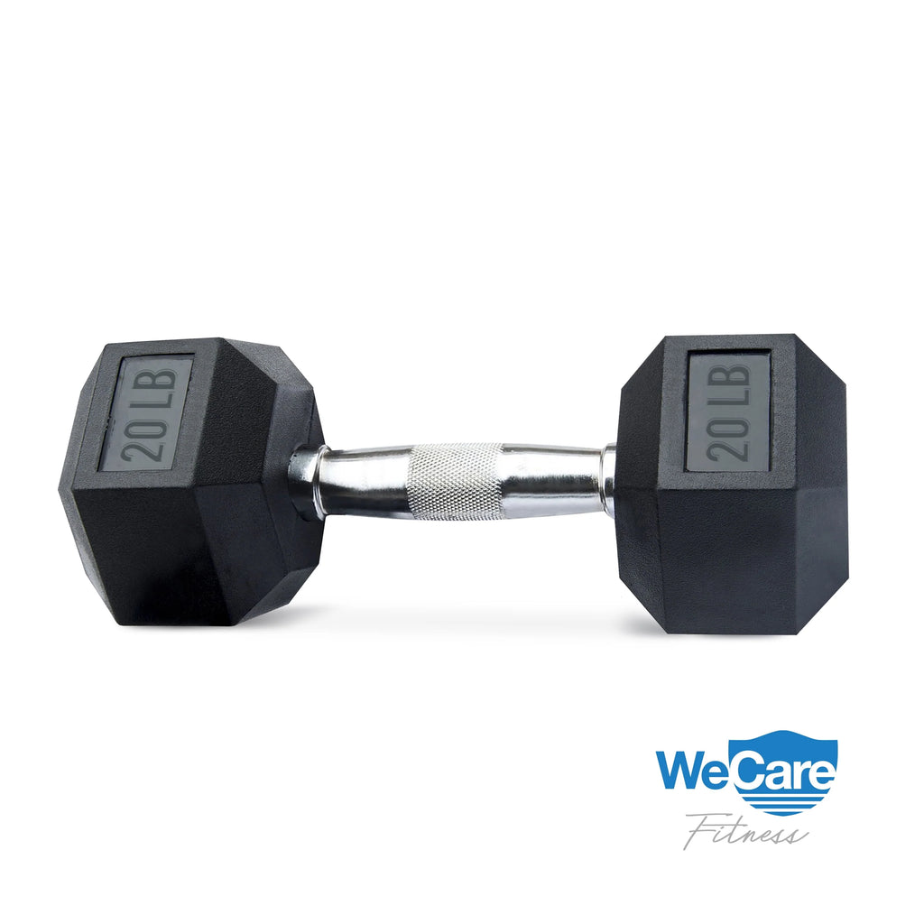 20lb Rubber Chrome Dumbbells Pair J1648