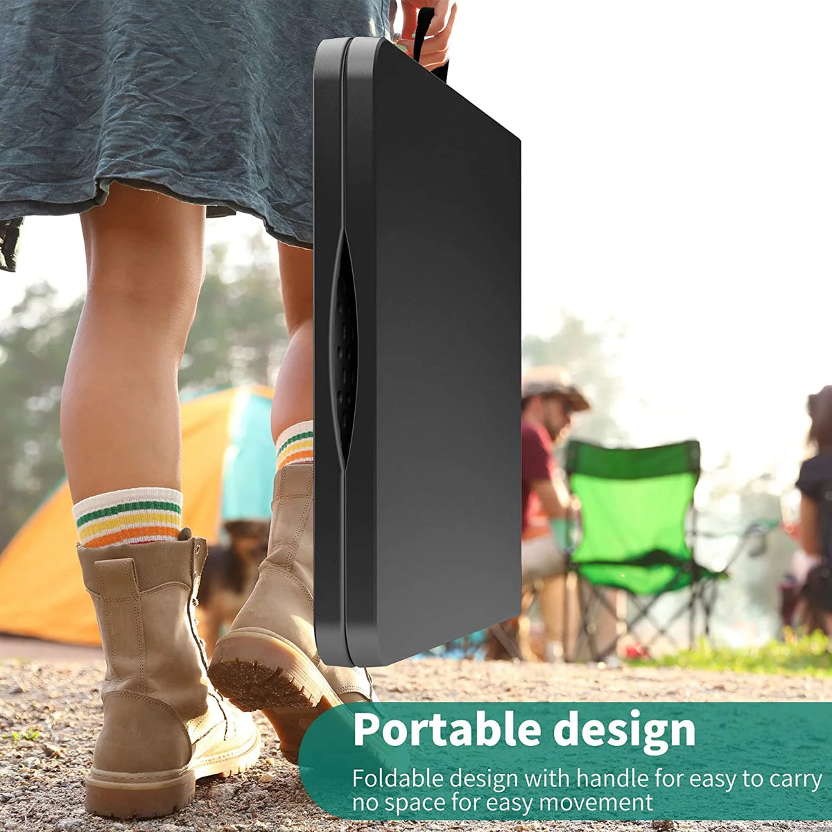 6ft Heavy Duty Plastic Folding Table with Carrying Handle U201340