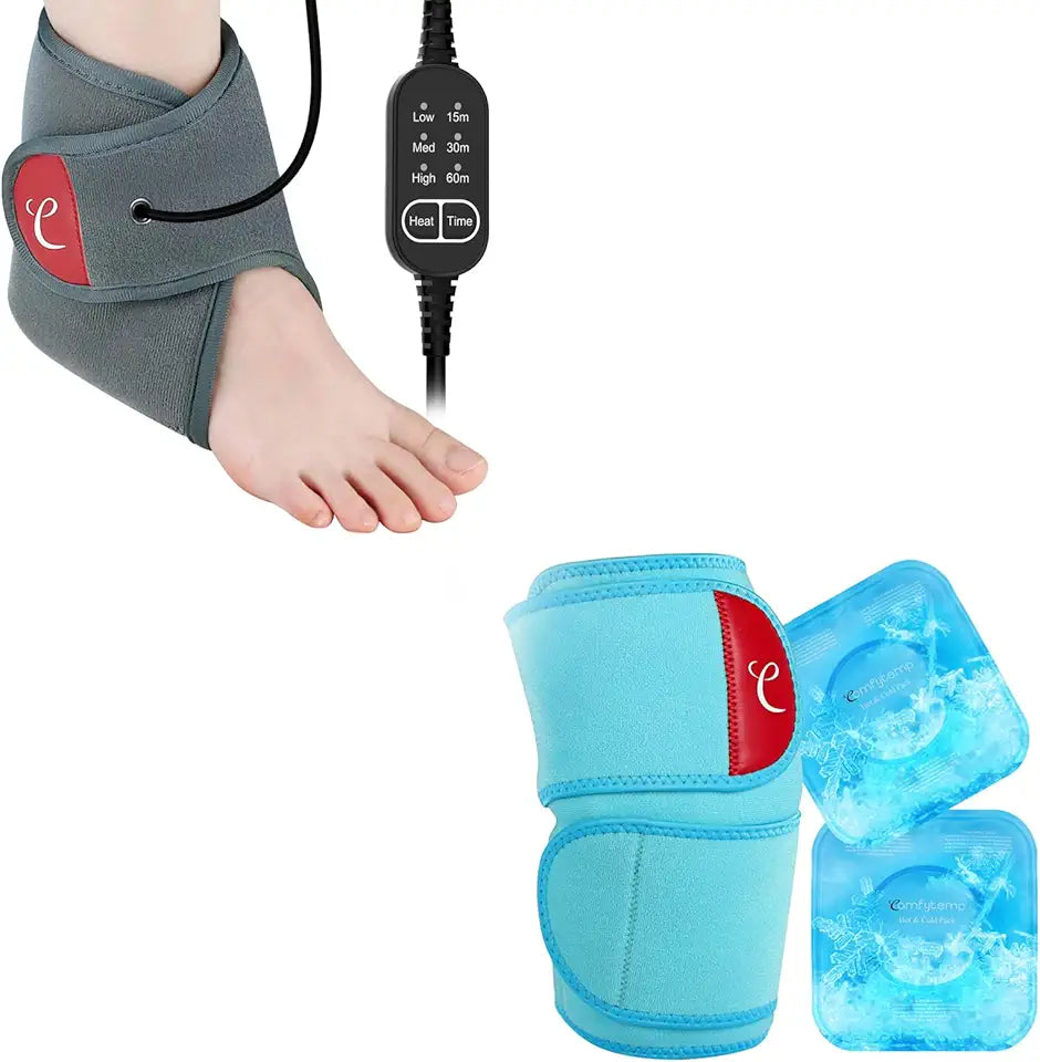 Ankle Heating Pad and Knee Ice Pack Wrap D414266
