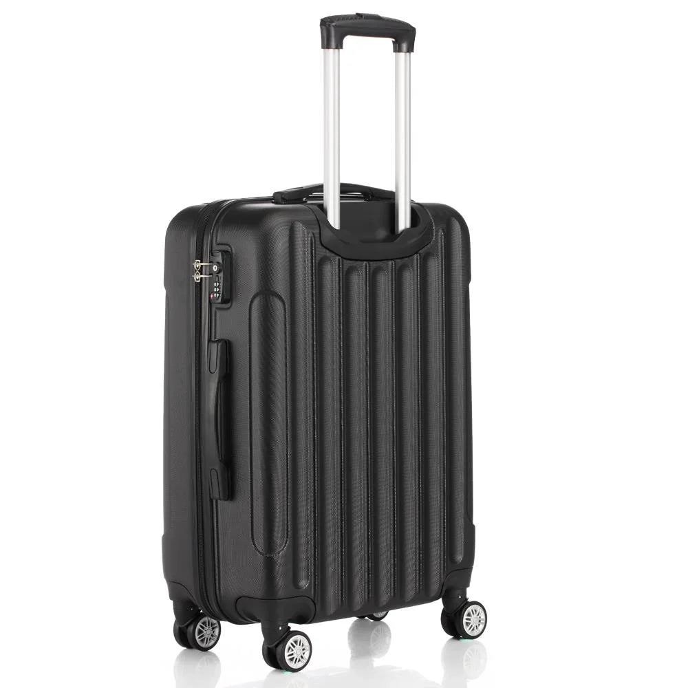 3 Piece Hardside Lightweight Spinner Luggage Set Black O554