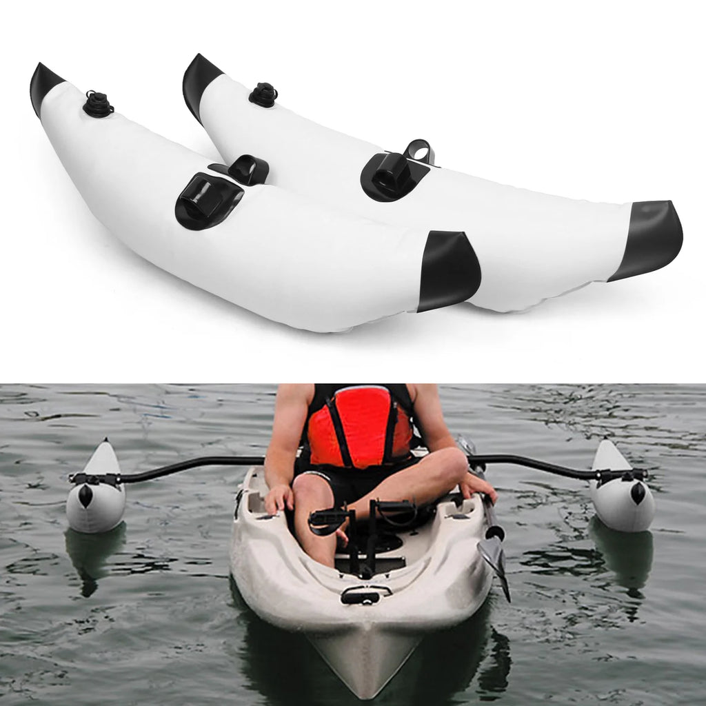 Blue/Yellow PVC Inflatable Kayak Stabilizer Float I3041