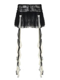 Dark Ribbon Mini Skirt P25115