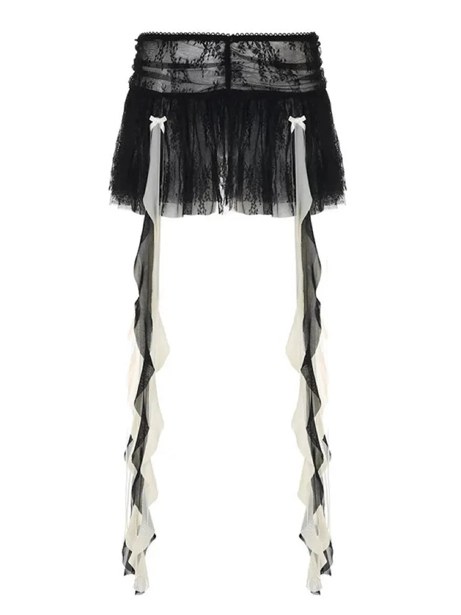 Dark Ribbon Mini Skirt P25115