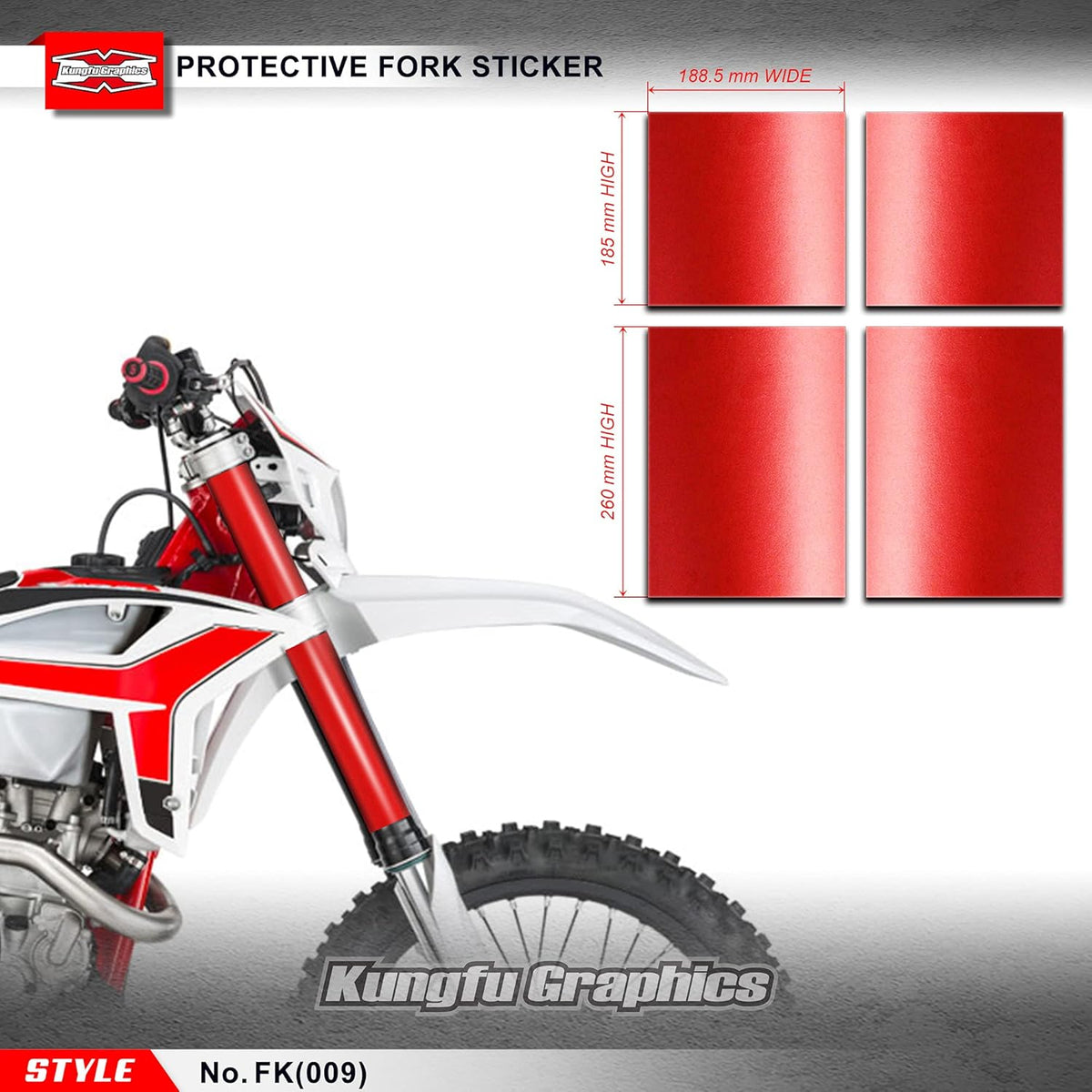 Black Upper Mid Fork Tube Decal Kit (Pack of 4) D38695