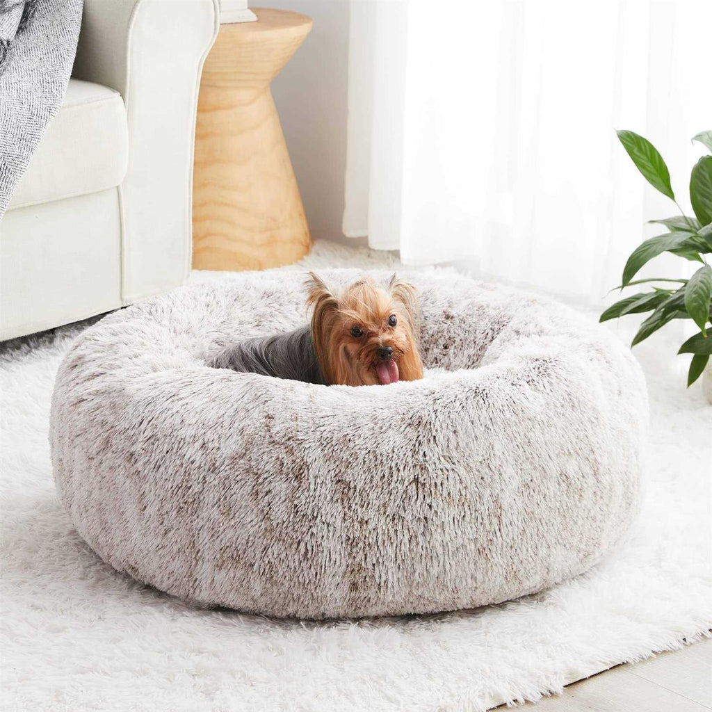 Small Dog Bed Donut Faux Fur Anti-Anxiety Pet Bed L604936