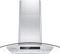 Wall Mount Range Hood 30 inch Stainless Steel Tempered Glass 3 Speed Fan Ductless Convertible X654655