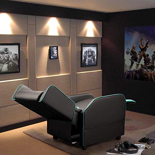 Cyan PU Leather Gaming Recliner Chair Z1322