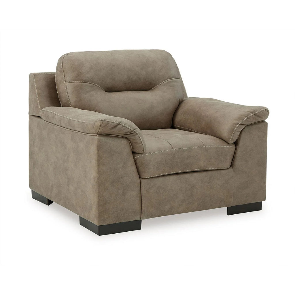 Light Brown Faux Leather Wood Chair H813850