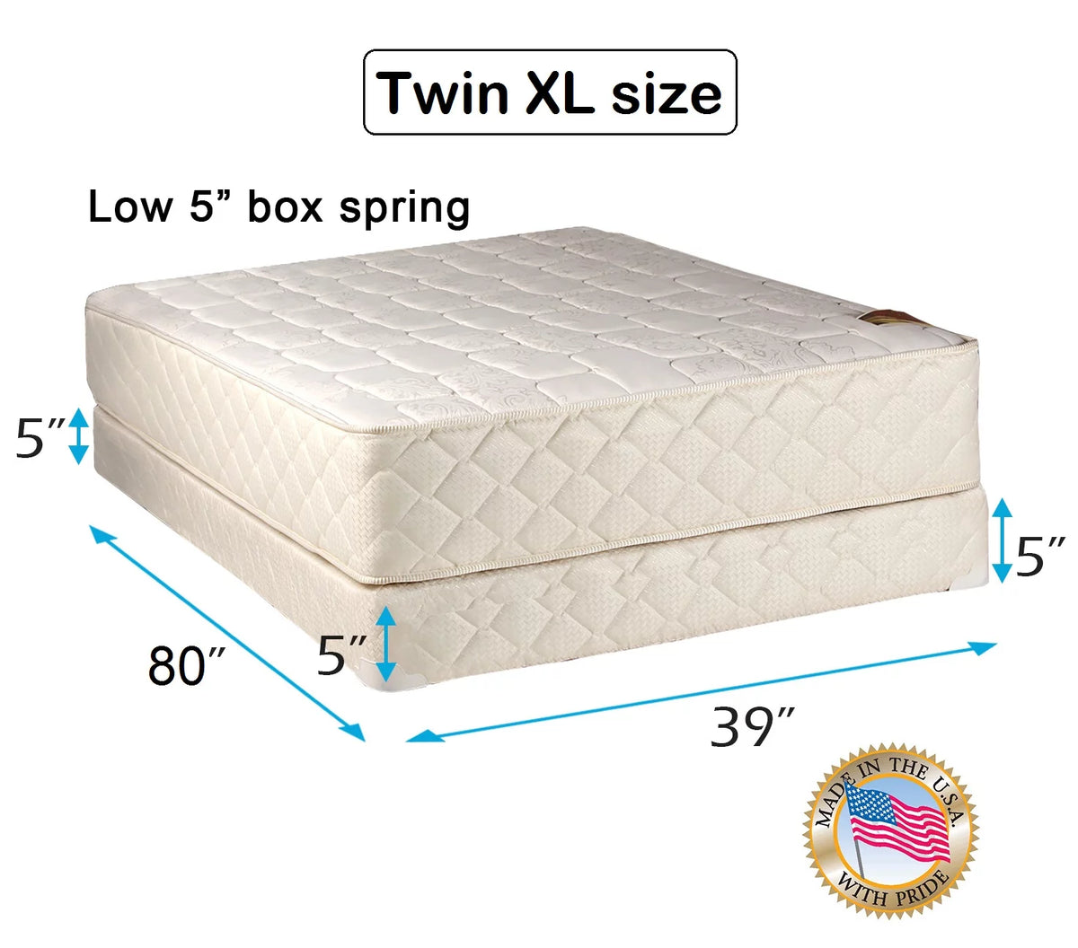 Twin XL Double-Sided Mattress and Box Spring Set P800742