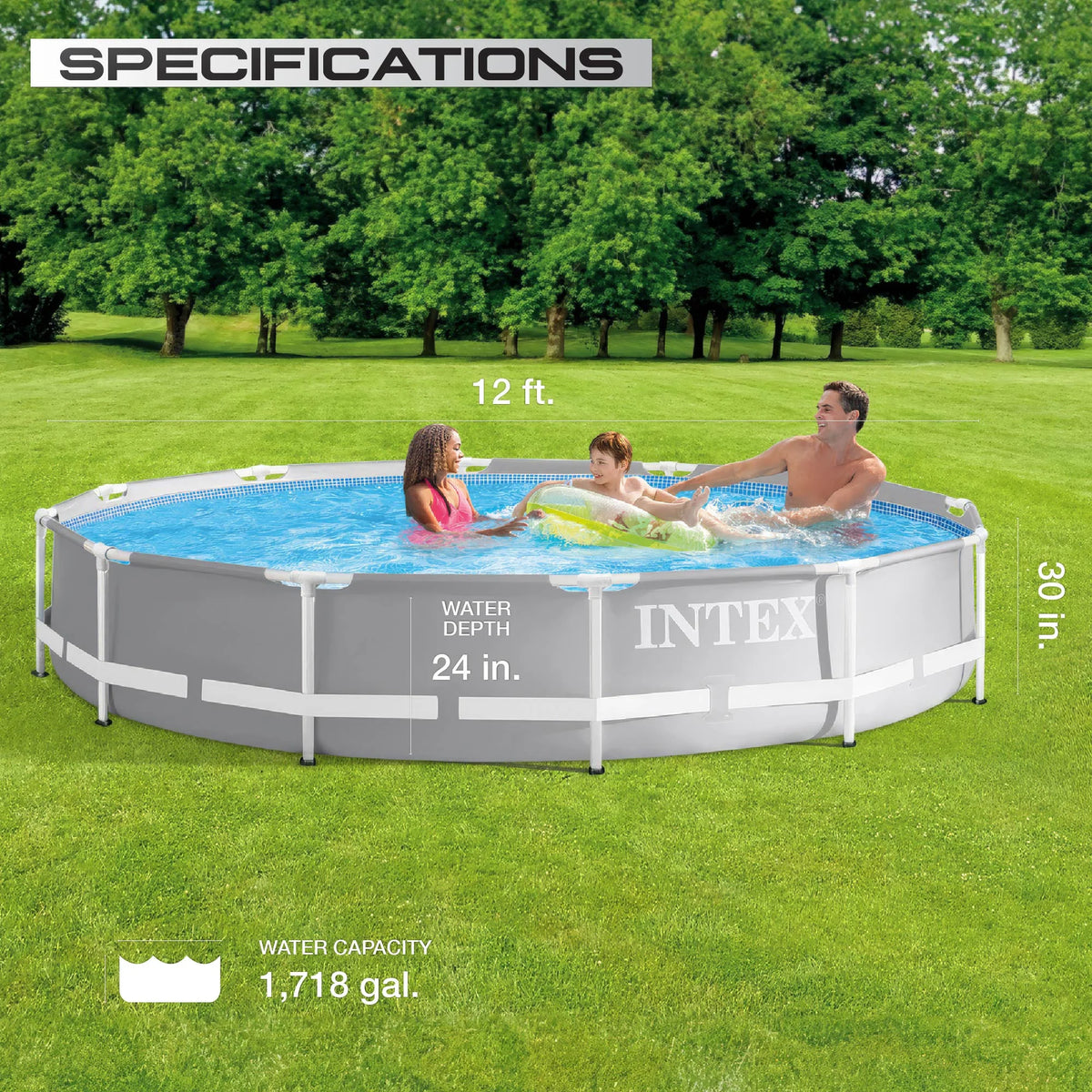 12 ft x 30 in Round Above Ground Swimming Pool U691