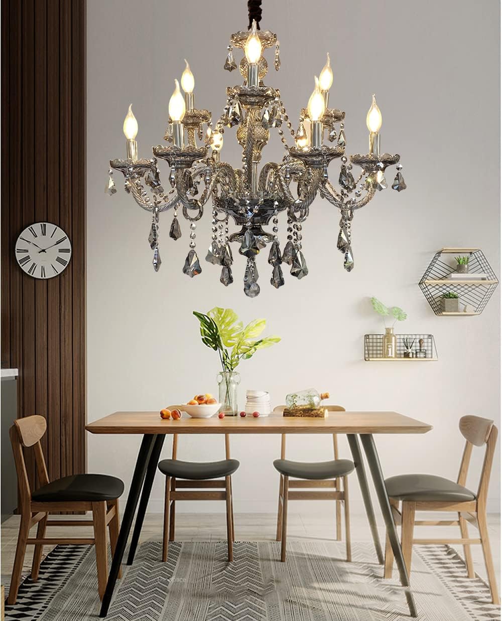 K9 Crystal Chandelier, Double Layer 9 Light Pendant Light Fixture Q881727