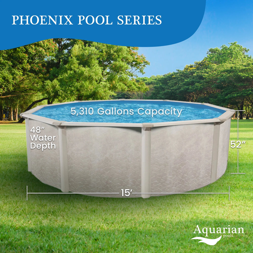 15 Foot x 52 Inch Steel Frame Above Ground Swimming Pool R33356