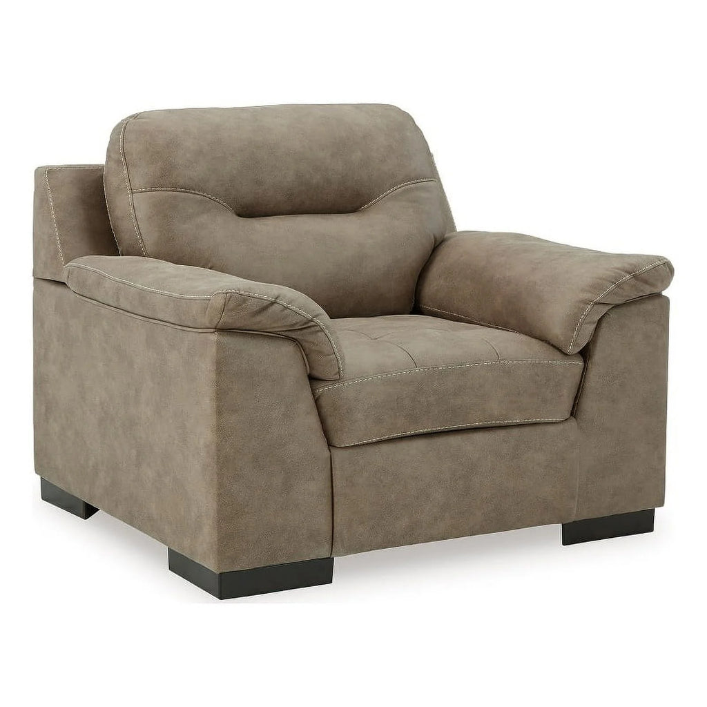 Light Brown Faux Leather Wood Chair H813850