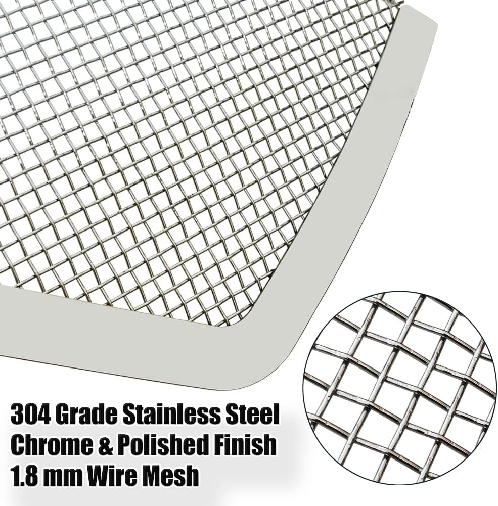 Chrome Stainless Steel Mesh Grille Grill Insert Combo E5869