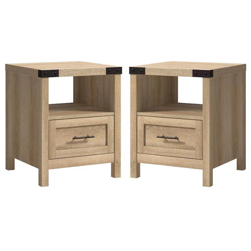 Engineered Wood End Table in Orchard Oak - Set of 2 J73661