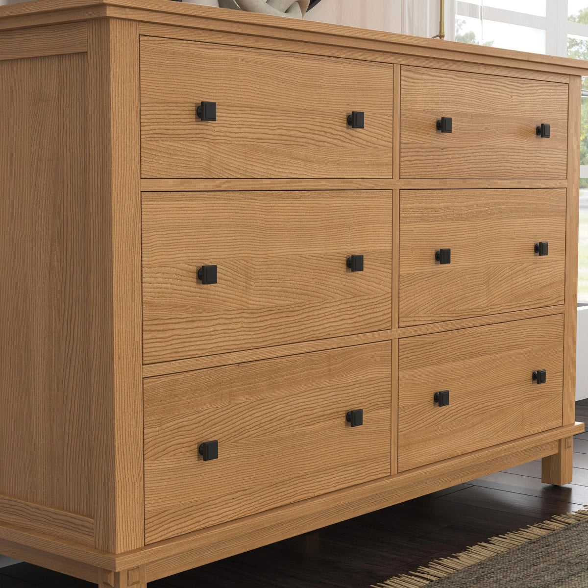 Brown 6 Drawer Wood Dresser S82720