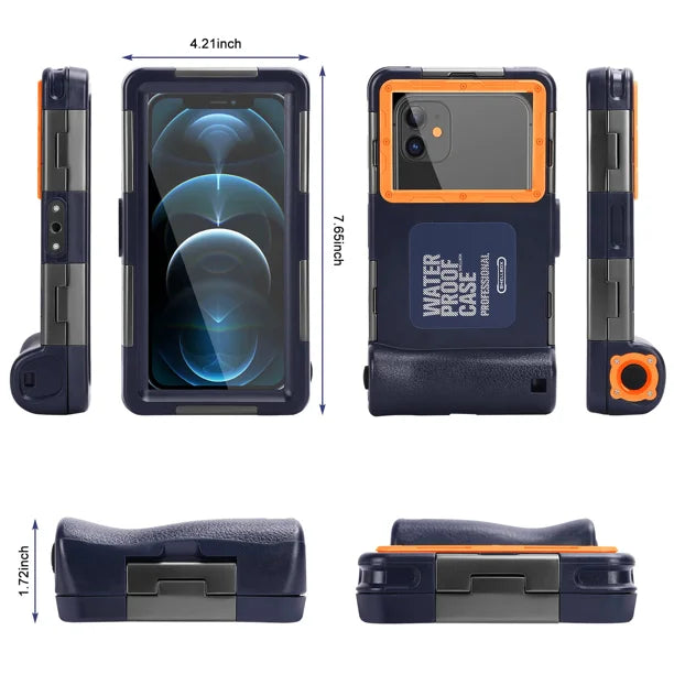 Waterproof Protective Case for Phones Up to 6.9 Inch with Lanyard W264
