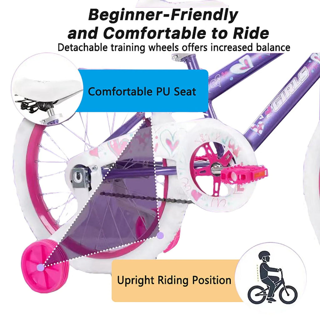18 in. Kids Bike with Training Wheels Y1754