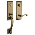 Satin Brass and Black Keyed Entry Single Cylinder Emergency Door Lock D729