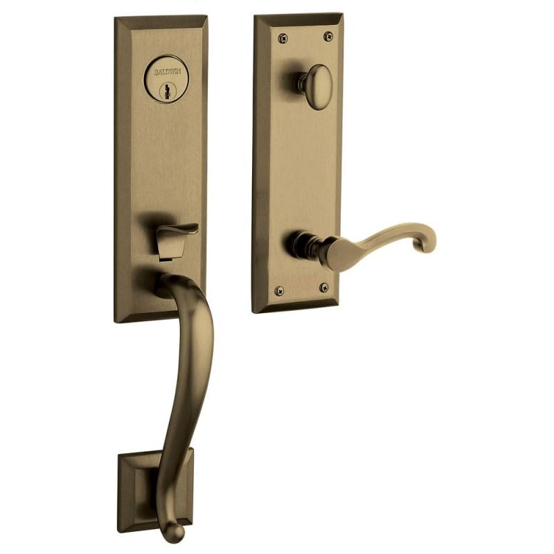 Satin Brass and Black Keyed Entry Single Cylinder Emergency Door Lock D729