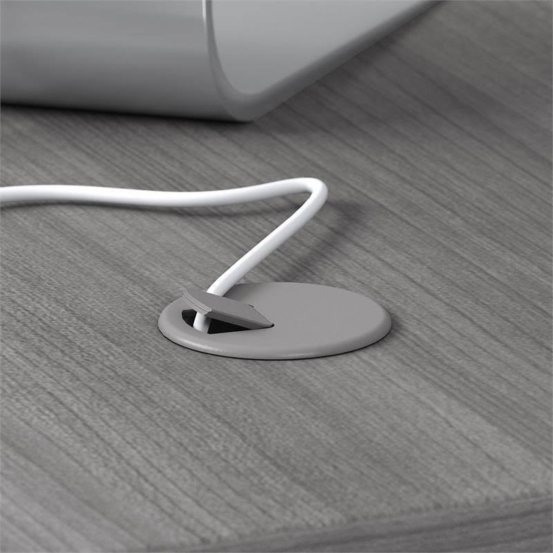 60 x 30 in. L Shaped Desk with 42 in. Return Platinum Gray X435