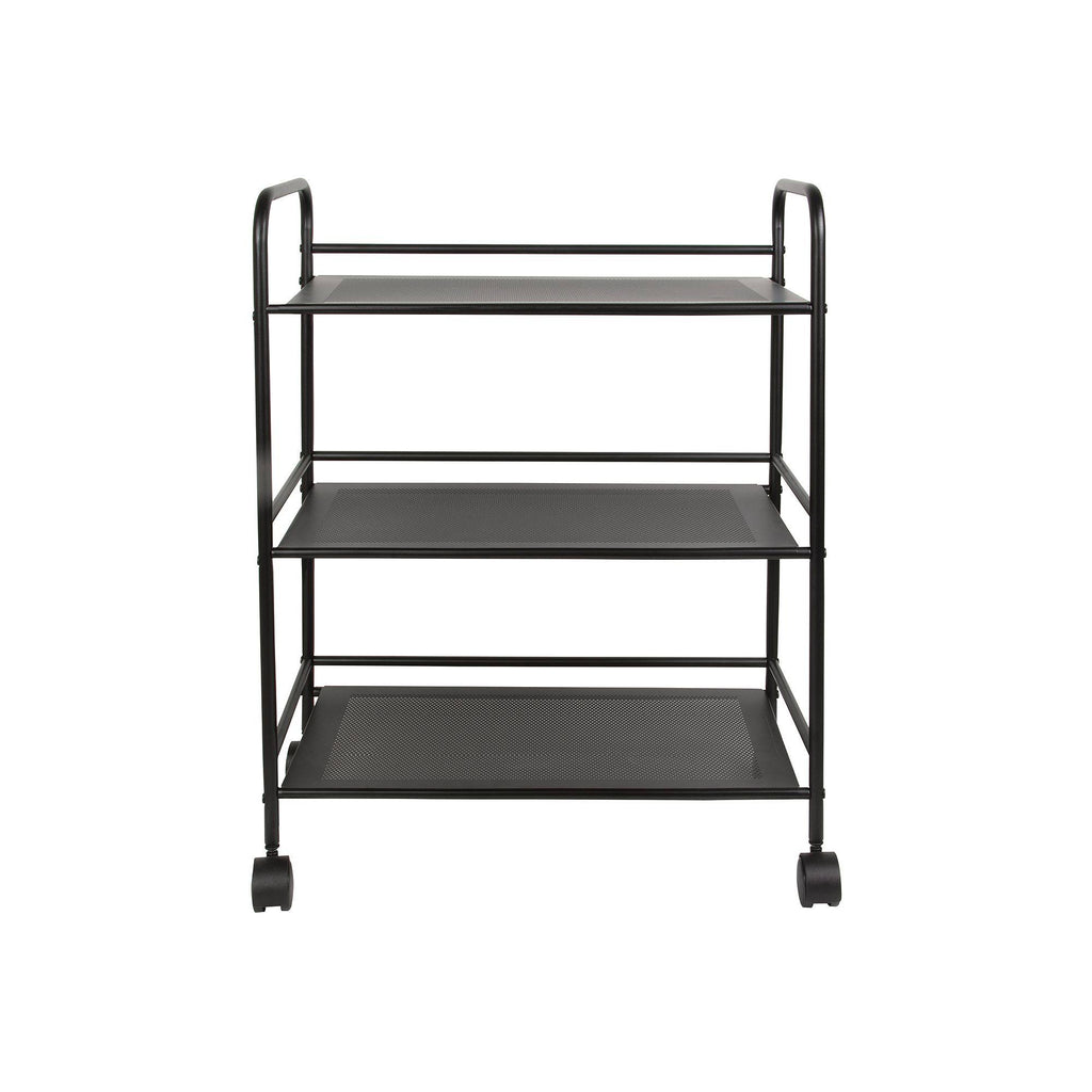 3 Tier Metal Cart with Wheels, Black E979523